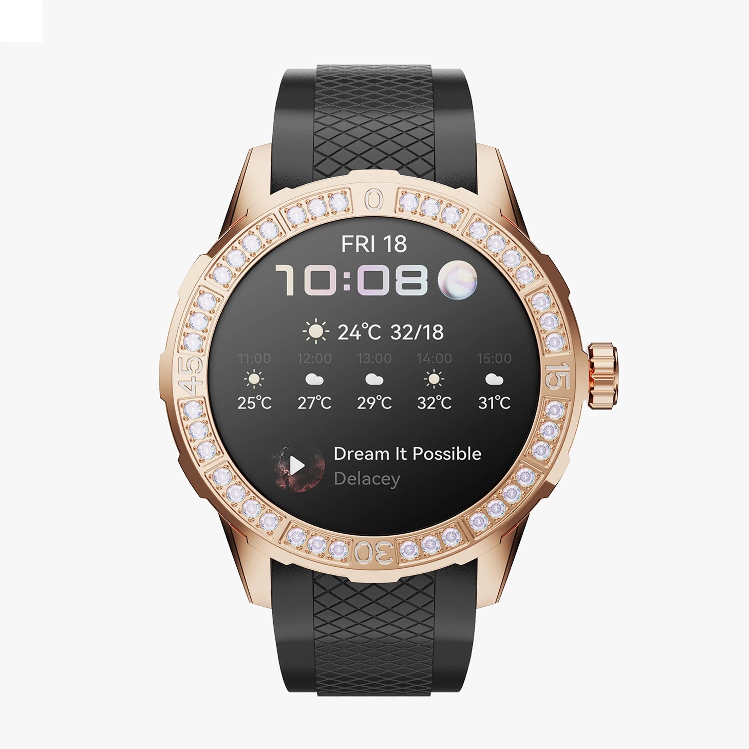 Women Diamond Dial Heart Rate Monitoring Smartwatch - FitnesWatches