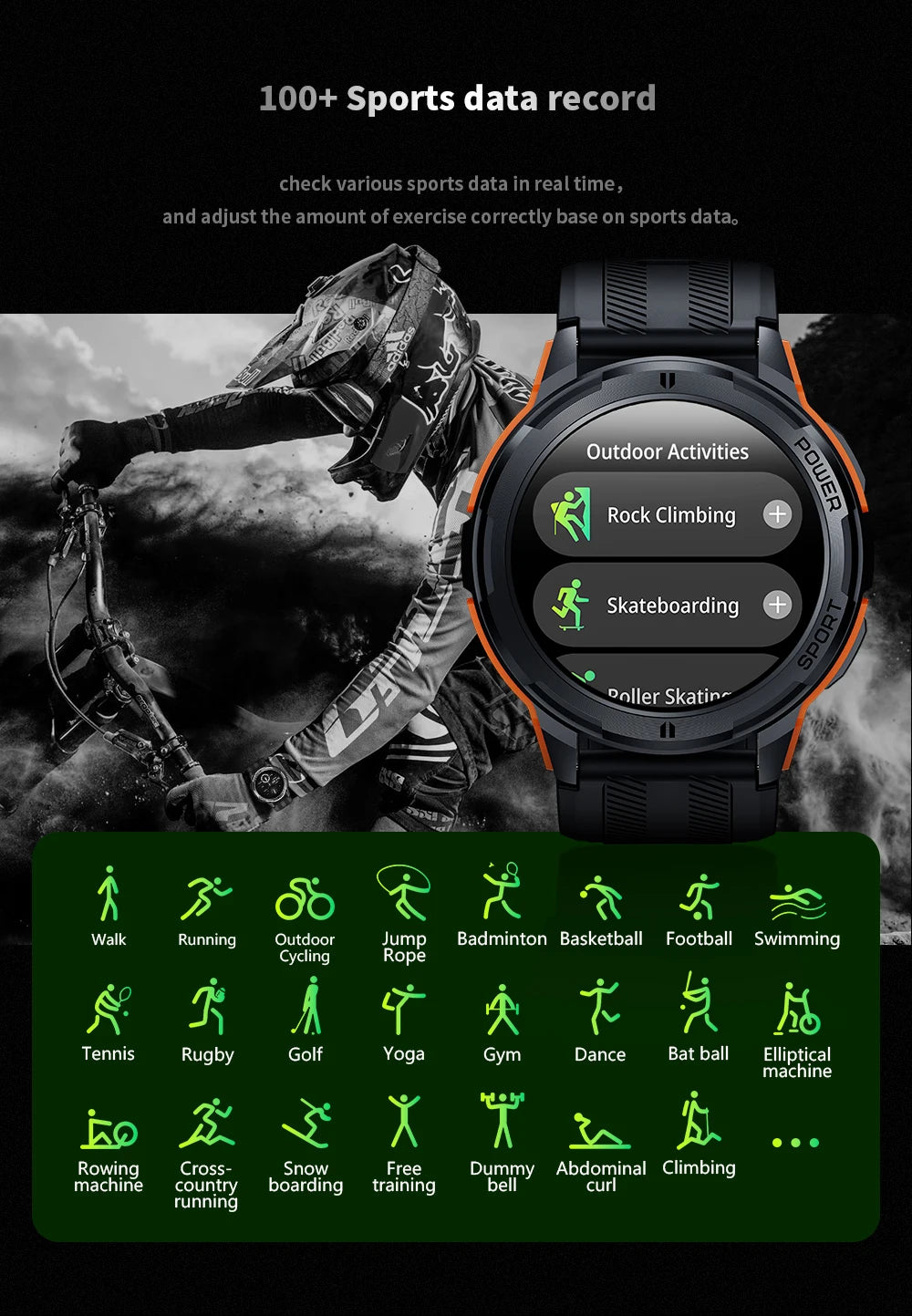 Fashion Waterproof Outdoor Military Sports Smartwatch - FitnesWatches