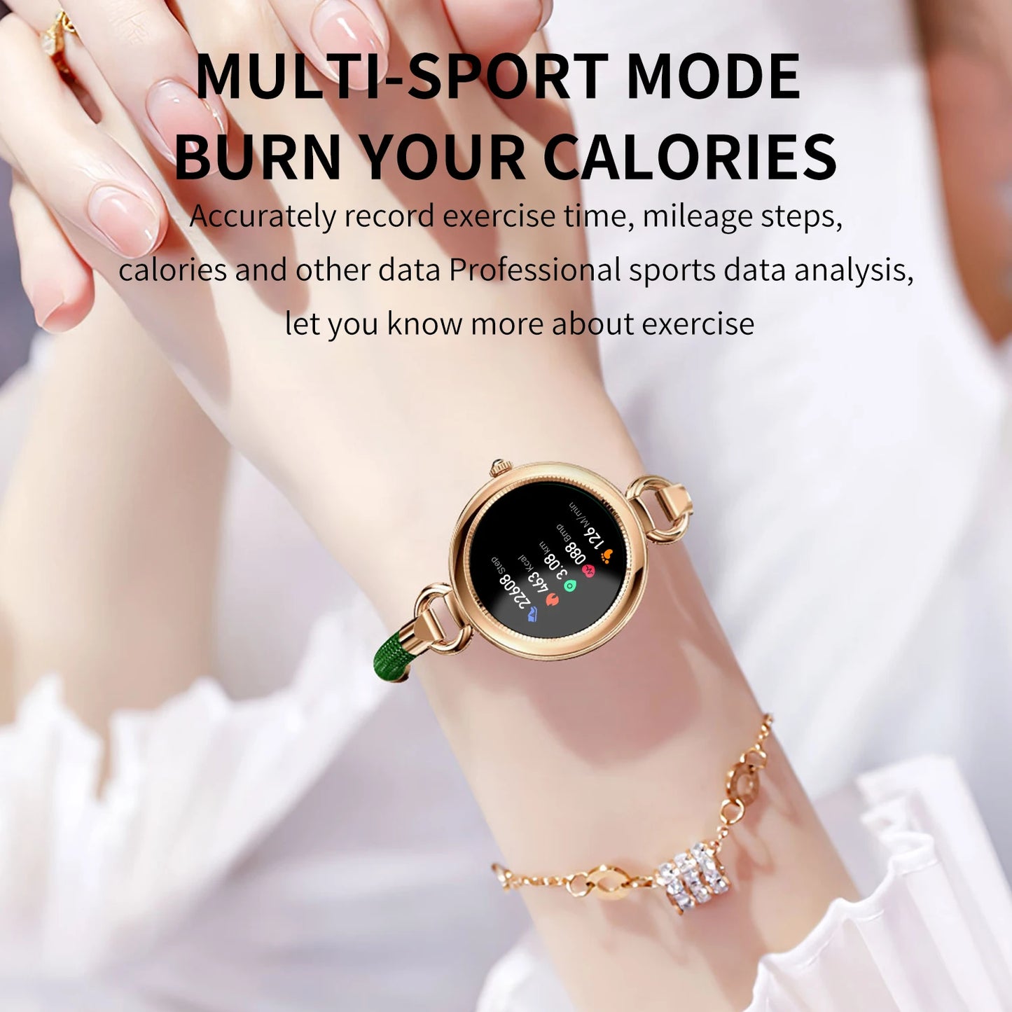 Women Bling Rhinestone Lady Smart Watch - FitnesWatches