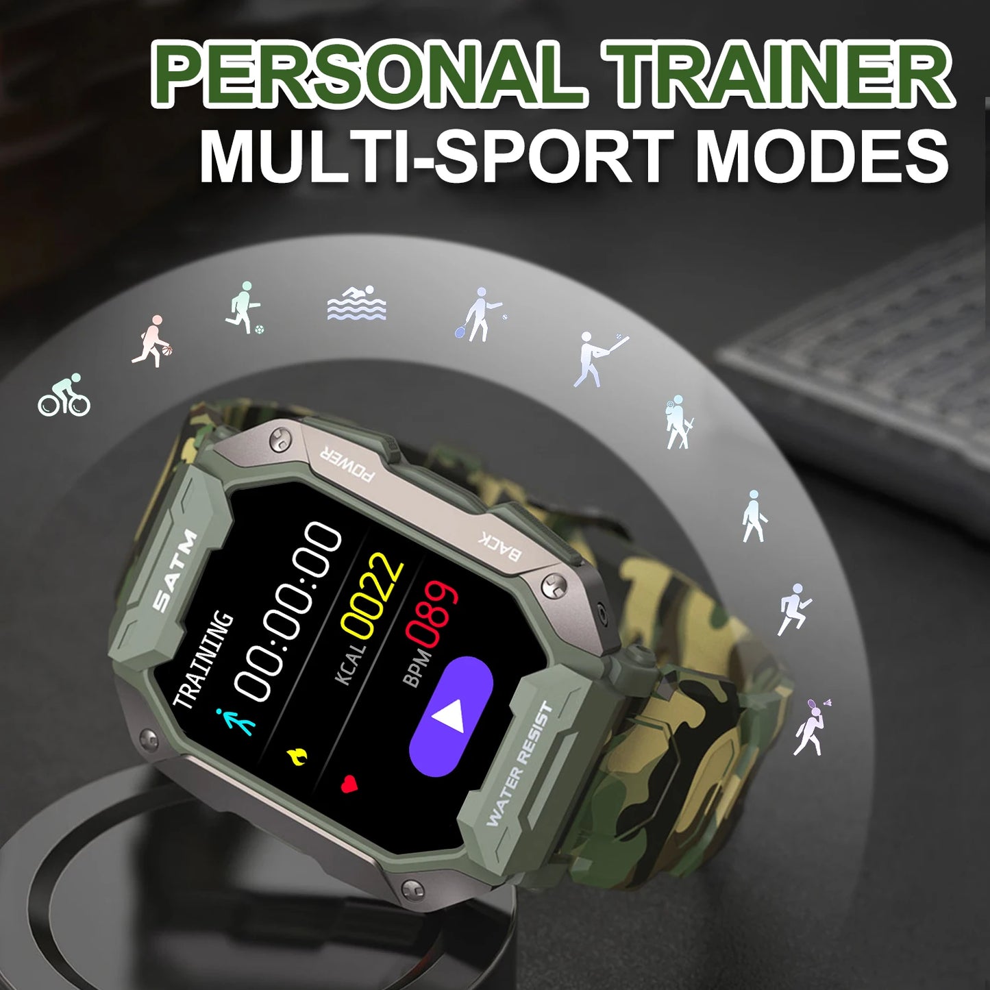 Military Sports Bluetooth Outdoor Smart Watch - FitnesWatches