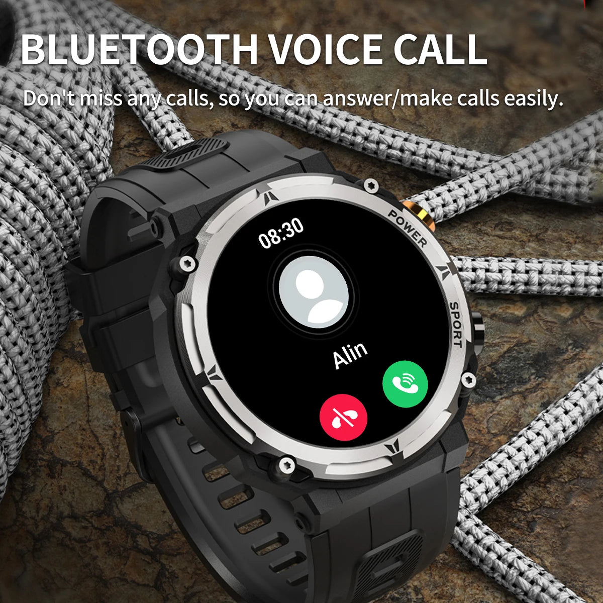 BT Call Voice Assistant Waterproof Wristwatch - FitnesWatches